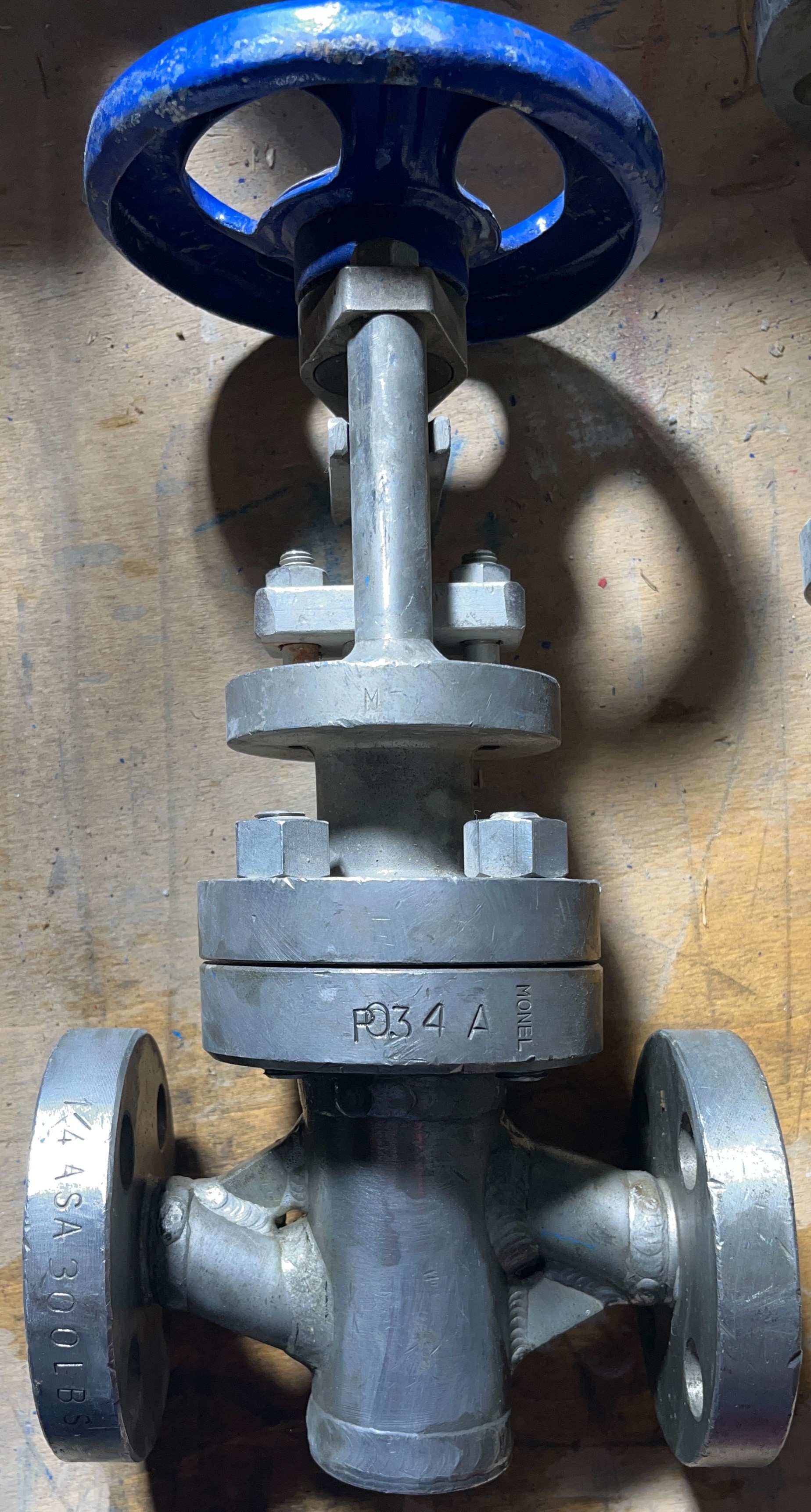 شیر بشقابی ( Globe Valve) فرانسوی - سایز " 1/4 کلاس فشاری #300 جنس مونل