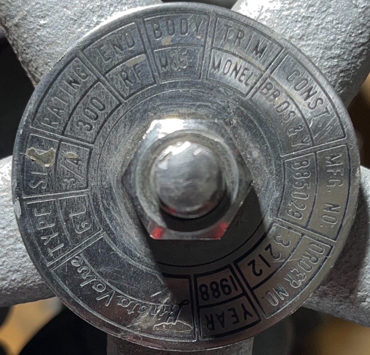 شیر بشقابی ( Globe Valve) ژاپن - سایز " 3/4 کلاس فشاری #300 جنس مونل