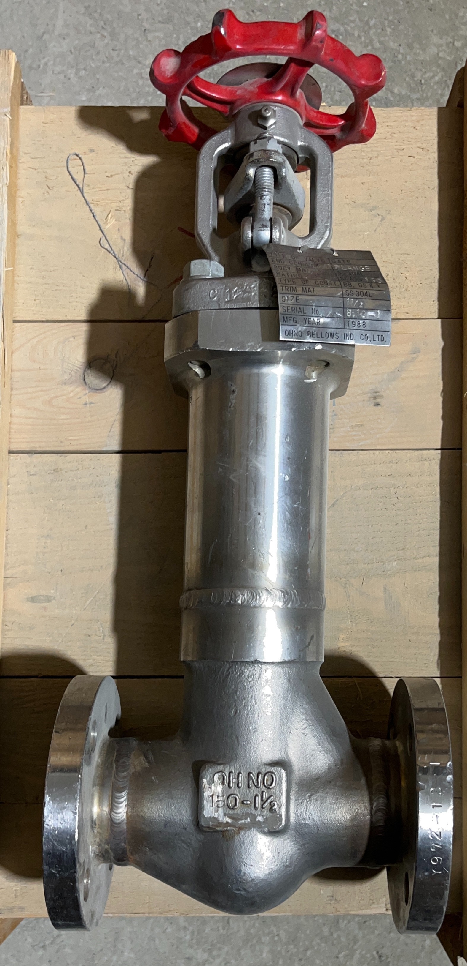 شیر دروازه ای ( Gate Valve) ژاپنی -  سایز "1/2-1 کلاس فشاری #150 جنس استنلس 304L